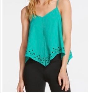 Sea foam green embroidered tank top